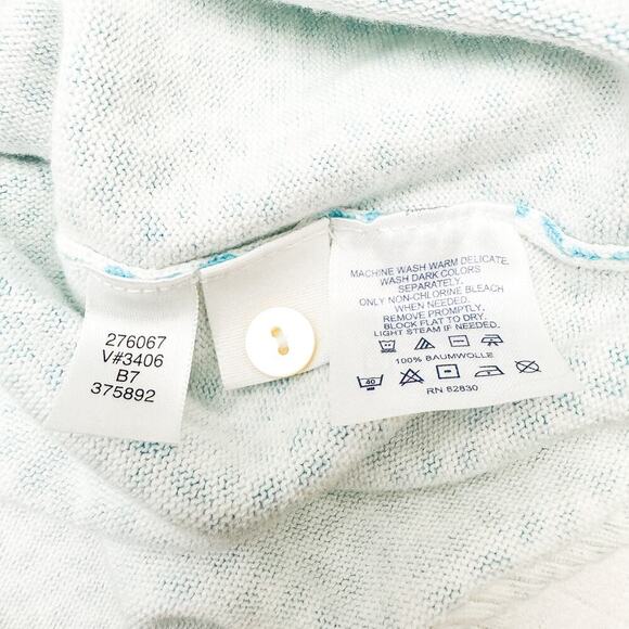 Land's End Women's Button Down Patterned Sweater Cardigan Blue Size 2X - Picture 3 of 5